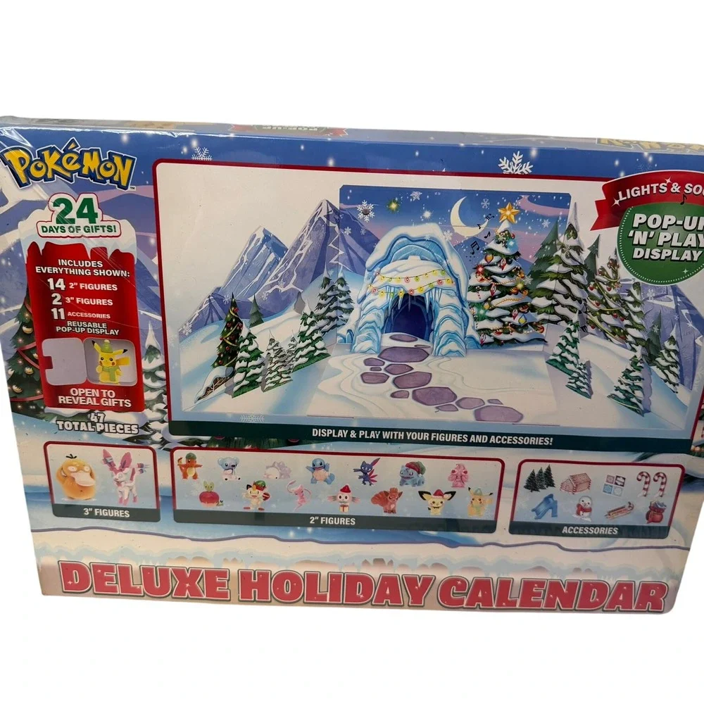 Pokemon Deluxe Holiday Advent Calendar Kids OS Multi Lights Sounds 24 Days Gift